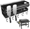 Stainless Steel Griddle Caddy with Magnetic BBQ Utensils Strip for 28"/36" Blackstone Griddles, with a Allen Key, Space Saving BBQ Accessories Storage Box, Free from Drill Hole&Easy to Install