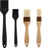 4 Pack Pastry Brush-Basting Brush Pastry Brushes for Baking, Silicone Basting Brush, Basting Oil Brush with Boar Bristles and Beech Hardwood Handles for Kitchen, Grilling and Spreading Oil, BBQ Sauce