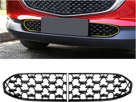 Image of 2PCS Front Grille Guard for Mazda CX30 Front Grill Mesh Mazda CX-30 Accessories ABS Material Automotive Grilles Compatible with 2020 2021 2022 2023 Mazda CX 30 (300MM for CX30 Grilles)