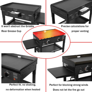 Wind Guard for Blackstone 36" Griddle, Wind Screen, Accessories for Flat Top Gas Grill, Heat Gathering, Saving Propane, Stable and Not Shaky, Black