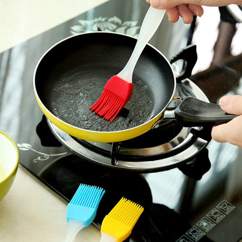 Image of Basting Brush, Basting Brushes Grill Kitchen Silicone Pastry Cooking Brushs & BBQ Basting Brush, Varying Bright Color - Best Kitchen Gadget (Oil Brush 4 Pack)