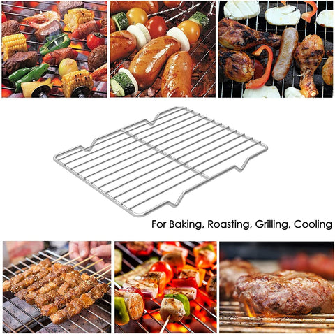 Image of Linkidea Metal Grate Cooling Rack Pack of 2, Stainless Steel Baking Cooling Rack Rectangle 8'' X 10'', Oven Safe Grid Wire Racks for Roasting Disposable Pan