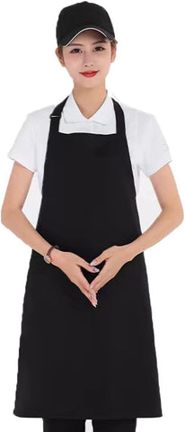 Image of Unisex Adjustable Bib Aprons with 3 Pockets, Cooking Kitchen Restaurant Apron Machine Washable for Men Women