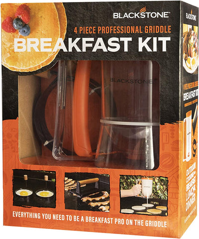 Image of 1543 Griddle Breakfast Kit 4 Piece Set Include Batter Dispenser, Bacon Press, Two Egg/Pancake Rings with Handle-Best Indoor-Outdoor Cooking Accessory, Multiple
