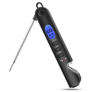 Famili Instant Read Meat Thermometer for Cooking and Grilling, Kitchen Gadgets, Ultra Fast Thermometer with Backlight, Magnet, Calibration, and Foldable Probe for Kitchen, Outdoor Grilling and BBQ