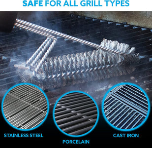 360/Clean Grill Brush - Powerful 30-Second Grill Cleaner - the World'S Best Grill Brush, Bristle | Free of Brass Wire & Safe BBQ Grill Brush, BBQ Brush Accessory for Grill Cleaning Kit - 18 Inch