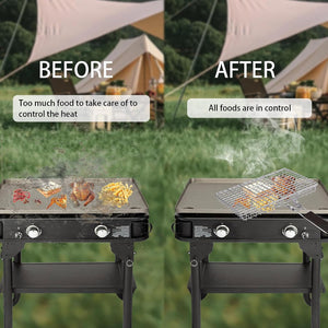 Grilling Basket Fish Grill Basket and Vegetable Grill Basket Stainless Steel Outdoor Grill Accessories with Removable Handle Portable BBQ Tool for Outdoor Grilling. Amazing Grill Basket Gift for Man & Dad