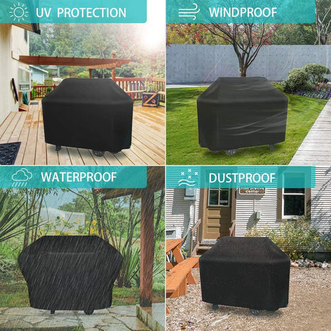 Image of Icover 55 Inch Grill Cover, Waterproof Patio Outdoor BBQ Gas Grill Cover Barbecue Smoker Cover for Weber Char-Broil Brinkmann Holland Jennair and More