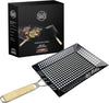 Griller'S Choice Rectangular Grill Basket with Removeable Handle - Large Non-Stick Commercial Basket with Handle for Outdoor Grilling. Designed by Chef, BBQ Judge. BBQ Grill Accessory Grill Pan.