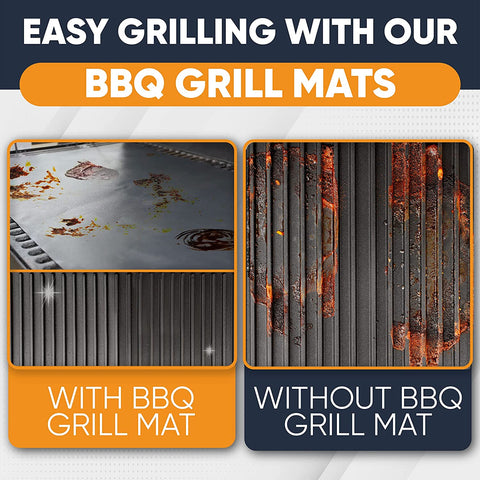 Image of Large Non-Stick BBQ Grill Mat by Linda'S Essentials (3 Pack) - Reusable Heat Resistant BBQ Mats for Grilling - Must Have BBQ Accessories Grill Mats for a Easy Clean