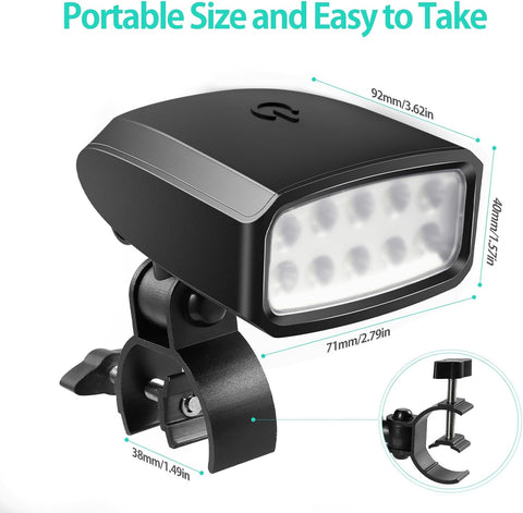 Image of Grill Light Outdoor,  LED BBQ Light Gift for Men Dad Boyfriend Rotatable Grill Accessories with 10 Super Bright LED Lights Including Sturdy Clamp Mount Fits Handle (Battery NOT Included)