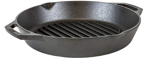 Image of 12" Cast Iron Dual Handle Grill Pan, Black