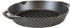 12" Cast Iron Dual Handle Grill Pan, Black