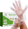 500 Count Disposable Sterile Poly Plastic Gloves for Cooking, Food Prep and Food Service | Latex & Powder Free - One Size Fits Most