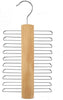 Wood Tie Rack Holder,Premium Wooden Necktie and Belt Hanger,Rotate to Organizer and Storage Rack with Non-Slip Clips Finish 20 Hooks,360Degree Swivel Space Saving Organizer for Men