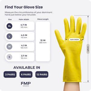 Cleaning Gloves Rubber Gloves for Washing Dishes Non-Slip Dishwashing Gloves Waterproof Reusable Latex Dish Gloves