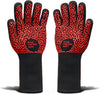 Extreme Heat Resistant BBQ Grill Gloves, Oven Mitts, Protection up to 1472°F, Aramid Fiber, Non-Slip Silicone.