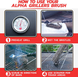Grill Brush - Grill Cleaner Brush Grill Accessories for Outdoor Grill - Safe BBQ Brush for Grill Cleaning - Heavy Duty 17" Grill Brushes