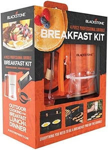 1543 Griddle Breakfast Kit 4 Piece Set Include Batter Dispenser, Bacon Press, Two Egg/Pancake Rings with Handle-Best Indoor-Outdoor Cooking Accessory, Multiple