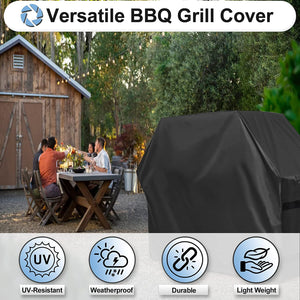Outdoorlines Waterproof Heavy Duty BBQ Grill Cover - Universal Barbecue Grill Covers UV Resistant Barbeque Gas Grill Cover for Outdoor Universal Grills, 58L X 24W X 44H Inch, Black