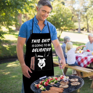 Funny Aprons for Men Anniversary Christmas Gifts for Men Husband Dad Mom Couple Daughter Son,Grilling BBQ Apron