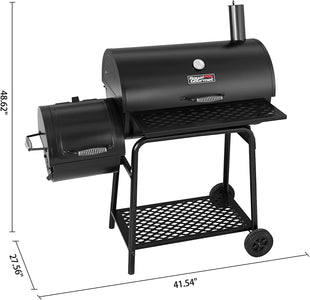 Royal Gourmet CC1830FC Charcoal Grill Offset Smoker (Grill + Cover), Black