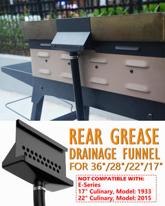 Rear Grease Drainage Funnel for Blackstone Grease Catcher Upgrade, Blackstone Grease Trap with Integrated Grease Gate Replace Grease Cup for Liners Saving, Blackstone Griddle Accessories, Reusable