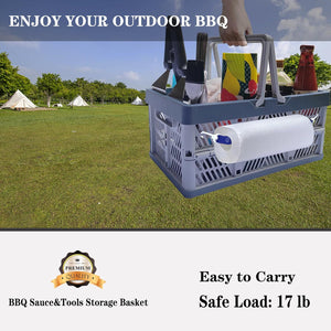 BBQ Sauce&Tools Storage Basket It More Convenient for You to Carry Barbecue Sauce Tools Outdoors, on the Beach, and on Barbecues, and It Is Easier to Store Barbecue Sauce Tools.
