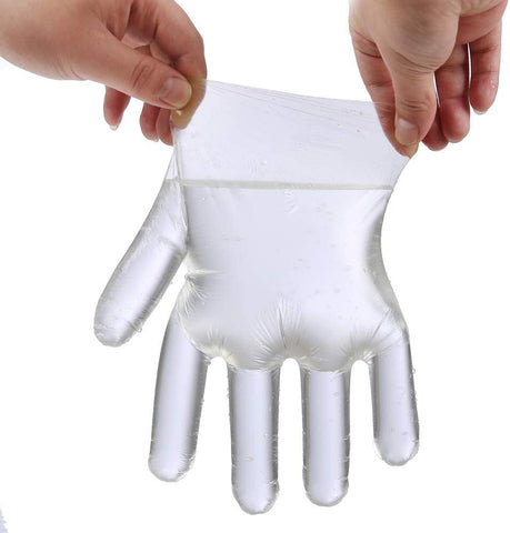 Image of Disposable Food Prep Gloves - 500 Piece Plastic Food Safe Disposable Gloves, Food Handling, One Size Fits Most 500 PCS
