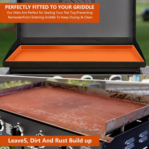 36 Inch Silicone Griddle Pad for Blackstone 36 Inch Griddle, Heavy Duty 100% Food Grade Silicone Griddle Cover Protects Your Griddle Year round from Dust, Leaves, Rodents and Rust (Orange)
