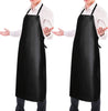 2 Pack Waterproof Rubber Vinyl Apron 40" Aprons for Men Heavy Duty Chemical Resistant Work Apron Extra Long Grilling Aprons with Adjustable Bib Apron for Dishwashing Lab Butcher Cooking Kitchen Black