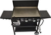 Outdoor Griddle Grill Propane Gas Flat Top - Hood Included, 4 Shelves, Disposable Grease Cups, 36,000 Btu'S, Large Cooking Area, Paper Towel Holder.