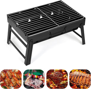 Barbecue Grill, Charcoal Grill Folding Portable Lightweight Barbecue Grill Tools for Outdoor Grilling Cooking Camping Hiking Picnics Tailgating Backpacking Party (Medium)