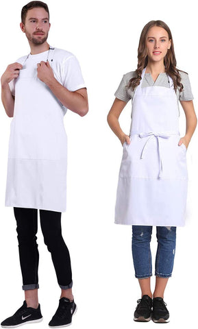 Image of Adjustable Bib Apron with Long Ties for Women Men 18 Colors Chef Kitchen Cooking