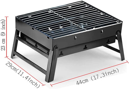 Folding Portable Barbecue Charcoal Grill, Barbecue Desk Tabletop Outdoor Stainless Steel Smoker BBQ for Outdoor Cooking Camping Picnics Beach