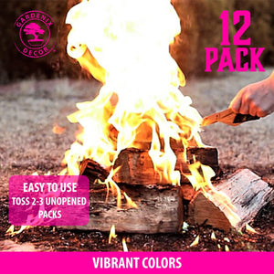 12 Pack Legendary Blaze Magical Flames Fire Color Changing Packets - Fire Pits and Campfire Accessories for All Seasons - Create Magic Colorful Fire with Color Flame Packs