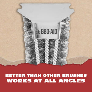 All Angles BBQ Grill Brush for Outdoor Grill – Cleans All Angles, Large Wooden Handle, and Stainless Steel Bristles - BBQ Brush for Grill Cleaning – Grill Cleaner Brush Safe for BBQ and Grill
