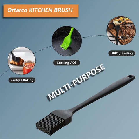 Image of Ortarco Silicone Basting Pastry Brush for Baking Cooking Bbq Grill Spread Oil Butter Sauce 2 Pack