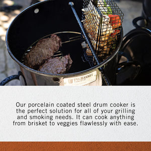 Pit Barrel Cooker Classic Package - 18.5 Inch Drum Smoker | Porcelain Coated Steel BBQ Grill | Includes 8 Hooks, 2 Hanging Rods, Grill Grate and More