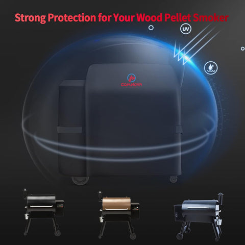 Image of Grill Cover for Traeger Pro 34 & 780 Series - 600D Wood Pellet Smoker Cover for Traeger Waterproof & Heavy Duty, Premium Pellet BBQ Cover for Traeger Pro 34, Pro 780, Texas, Z Grills and More