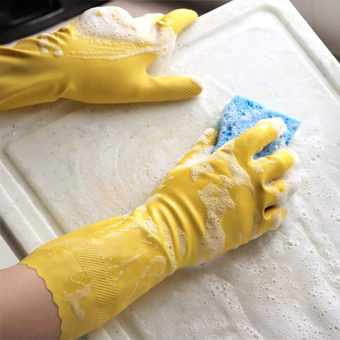 Image of Handsaver Rubber Gloves for Kitchen and Household Cleaning (6 Pairs)
