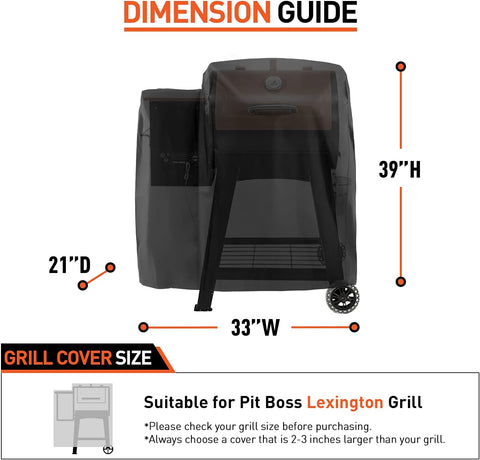 Image of Grill Cover Compatible for Pit Boss Lexington, 700FB, Z Grill 550B, Heavy Duty Waterproof Wood Pellet Grill Cover, All Weather Protection Outdoor BBQ Cover