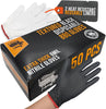 Black Disposable BBQ Grill Gloves Kit - 50 Heavy Duty Textured Grip and 2 Heat Resistant Reusable Liners Meat Pulling