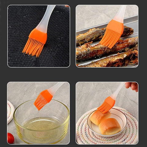 Image of Basting Brush, Basting Brushes Grill Kitchen Silicone Pastry Cooking Brushs & BBQ Basting Brush, Varying Bright Color - Best Kitchen Gadget (Oil Brush 4 Pack)