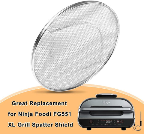 Image of Stainless Steel Spatter Shield for Ninja Fg551 Foodi Smart XL Grill, Ninja XL Grill Accessories, Air Fryer Replacement Parts for Ninja 6 in 1 Smart Xl Indoor Grill