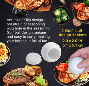 7Pcs Golf-Club Style BBQ Grill Accessories Kit with Rubber Handle - Stainless Steel BBQ Tools Set in Bag for Camping - Premium Grilling Utensils Set Ideal Christmas Birthday Gifts for Men Women