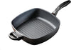 11" X 11" (5.3 Qt) Square Grill Saute Pan HD Nonstick Diamond Coated Aluminum Dishwasher Safe and Oven Safe, Grey