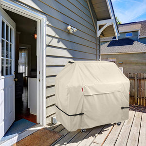 Porch Shield 62W X 24D X 48H Inch Premium Gas Grill Cover up to 60 Inch - Waterproof 600D BBQ Covers for Weber, Brinkmann, Char-Broil and More, Light Tan