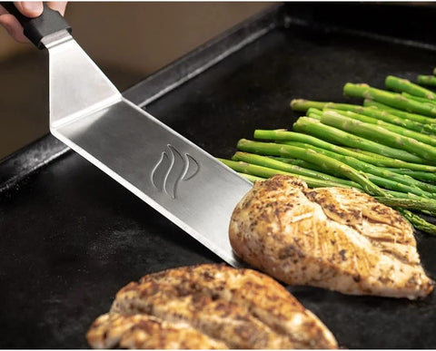 Image of Blackstone 5195 Premium Signature Series Griddle Spatula Perfect Heavy-Duty Stainless Steel, Non-Slip Ergonomic Rubber Handle, Heat Resistant, Easy to Clean, with Built in Bottle Opener