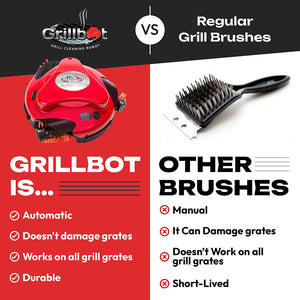 Grill Cleaning Robot with BBQ Grill Cleaner and Grill Brushes (Red)